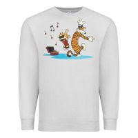 Dove Grey newcalvin and hobbes sing 09 Premium Sweatshirt - linhVisuals