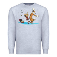 Heather Grey newcalvin and hobbes sing 09 Premium Sweatshirt - linhVisuals