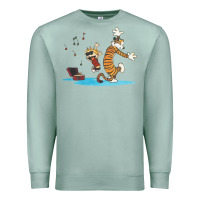Seafoam newcalvin and hobbes sing 09 Premium Sweatshirt - linhVisuals