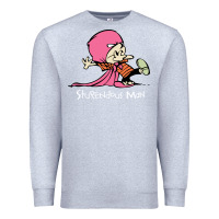 Heather Grey newcalvin and hobbes stupendous man Premium Sweatshirt - linhVisuals
