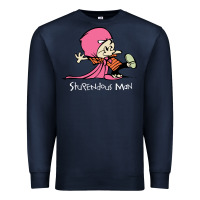 Navy newcalvin and hobbes stupendous man Premium Sweatshirt - linhVisuals