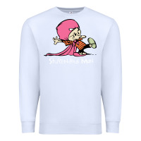 White newcalvin and hobbes stupendous man Premium Sweatshirt - linhVisuals