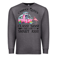 Charcoal Heather newcamper queen classy sassy and a bit smart assy Premium Sweatshirt - linhVisuals