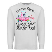 Dove Grey newcamper queen classy sassy and a bit smart assy Premium Sweatshirt - linhVisuals