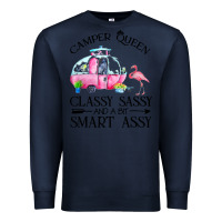 Navy newcamper queen classy sassy and a bit smart assy Premium Sweatshirt - linhVisuals