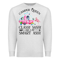 Oatmeal Heather newcamper queen classy sassy and a bit smart assy Premium Sweatshirt - linhVisuals