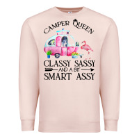 Pale Pink newcamper queen classy sassy and a bit smart assy Premium Sweatshirt - linhVisuals