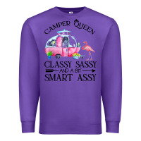 Purple newcamper queen classy sassy and a bit smart assy Premium Sweatshirt - linhVisuals