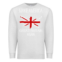Oatmeal Heather make america great britain again funny uk us Premium Sweatshirt - linhVisuals