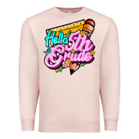 Pale Pink hello 5th grade Premium Sweatshirt - JahusDesignShop