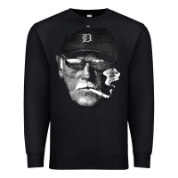 Black newcigarette smoking jim leyland Premium Sweatshirt - linhVisuals