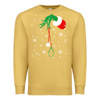 Antique Gold newchristmas grinch hand holding a stethoscope Premium Sweatshirt - linhVisuals