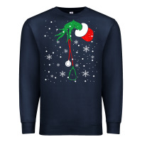 Navy newchristmas grinch hand holding a stethoscope Premium Sweatshirt - linhVisuals