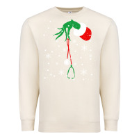 Sandshell newchristmas grinch hand holding a stethoscope Premium Sweatshirt - linhVisuals