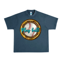 Midnight Navy baseball with sunflower round earrings Urban Heavy Tee - BundleAndBundleShop