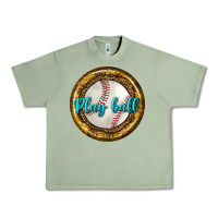 Oil Green baseball with sunflower round earrings Urban Heavy Tee - BundleAndBundleShop
