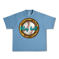 Pebble Blue baseball with sunflower round earrings Urban Heavy Tee - BundleAndBundleShop