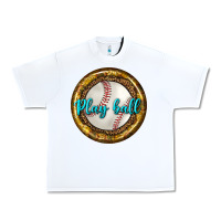 White baseball with sunflower round earrings Urban Heavy Tee - BundleAndBundleShop