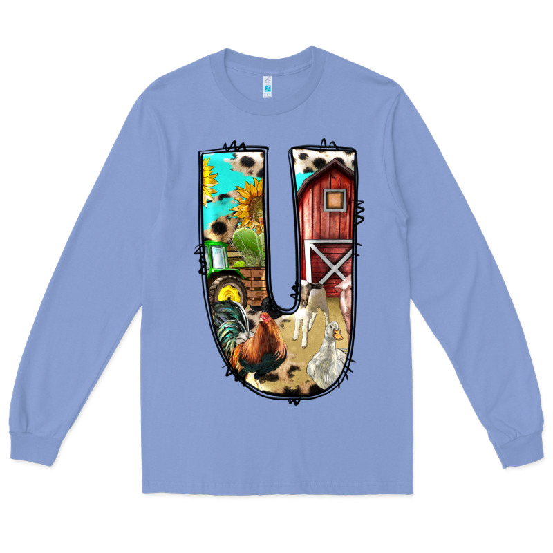 Farm Life Alphabet Lowercase Letters U Long Sleeve Tee by BundleAndBundleShop | Teevron
