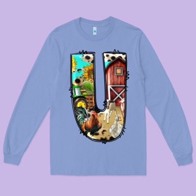 Farm Life Alphabet Lowercase Letters U Long Sleeve Tee Designed By Bundleandbundleshop