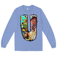 Colony Blue farm life alphabet lowercase letters u Long Sleeve Tee - BundleAndBundleShop