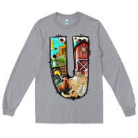 Heather Grey farm life alphabet lowercase letters u Long Sleeve Tee - BundleAndBundleShop