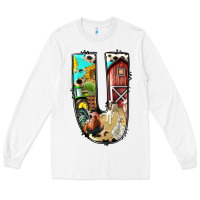 White farm life alphabet lowercase letters u Long Sleeve Tee - BundleAndBundleShop
