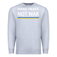 Heather Grey make peace not war Premium Sweatshirt - linhVisuals