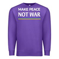 Purple make peace not war Premium Sweatshirt - linhVisuals