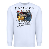 White Horror friends Premium Sweatshirt - linhVisuals
