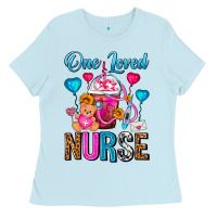 Baby Blue One Loved Nurse Valentines Day Frappe Coffee Ladies Tee - FaDigitalArtStudio