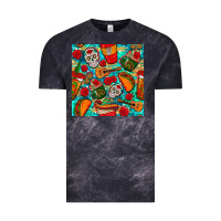 Cloud Black hispanic heritage month coffee cups and taco with glitter and leopard  Vintage Tee - BundleAndBundleShop