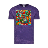 Cloud Purple hispanic heritage month coffee cups and taco with glitter and leopard  Vintage Tee - BundleAndBundleShop