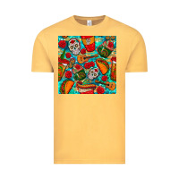 Vintage Mustard hispanic heritage month coffee cups and taco with glitter and leopard  Vintage Tee - BundleAndBundleShop
