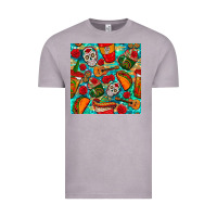 Vintage Zinc hispanic heritage month coffee cups and taco with glitter and leopard  Vintage Tee - BundleAndBundleShop