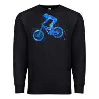 Black downhill mountain bike t  shirt downhill mountain bike jump blue water Premium Sweatshirt - linhVisuals