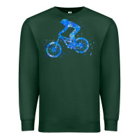 Sports Green downhill mountain bike t  shirt downhill mountain bike jump blue water Premium Sweatshirt - linhVisuals