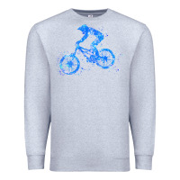 Heather Grey downhill mountain bike t  shirt downhill mountain bike jump blue water Premium Sweatshirt - linhVisuals