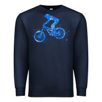 Navy downhill mountain bike t  shirt downhill mountain bike jump blue water Premium Sweatshirt - linhVisuals