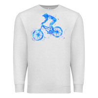 Oatmeal Heather downhill mountain bike t  shirt downhill mountain bike jump blue water Premium Sweatshirt - linhVisuals