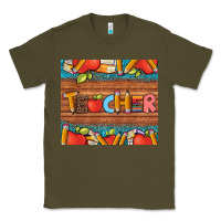 Army Green teacher and pens apples books leopard and tooled leather tumbler Classic Tee - Artiststas