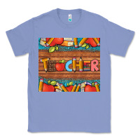Colony Blue teacher and pens apples books leopard and tooled leather tumbler Classic Tee - Artiststas