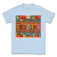 Dusty Blue teacher and pens apples books leopard and tooled leather tumbler Classic Tee - Artiststas