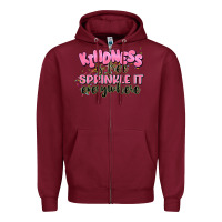 Burgundy kindness is free sprinkle it everywhere Zipper Hoodie - JahusDesignShop