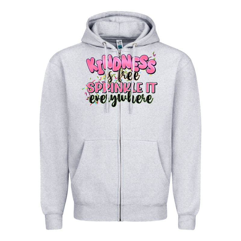 Kindness Is Free Sprinkle It Everywhere Zipper Hoodie by JahusDesignShop | Teevron