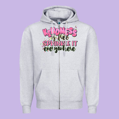 Kindness Is Free Sprinkle It Everywhere Zipper Hoodie Designed By Jahusdesignshop