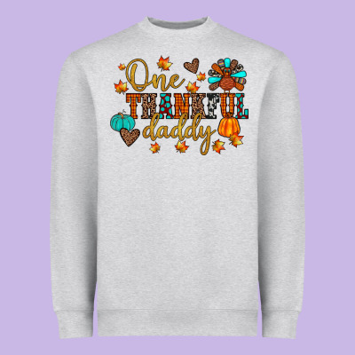 One Thankful Daddy Heavyweight Sweatshirt Designed By Jahusdesignshop