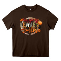 Chocolate Brown leaves and lattes Heavy Core Tee - CowGirlArtShop