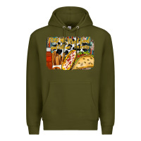 Army Green feed me street food and tell me im pretty Premium Hoodie - RacoonDesign
