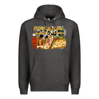 Charcoal Heather feed me street food and tell me im pretty Premium Hoodie - RacoonDesign
